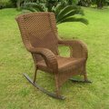 International Caravan San Tropez Resin Wicker Aluminum Rocker, Mocha 4007-1CH-MO